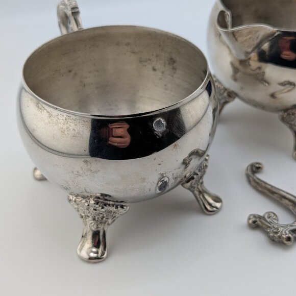 Title: Ranleigh Elegance Silver Plated Milk Jug & Sugar Bowl Set – Handle Repair - Picture 3 of 7